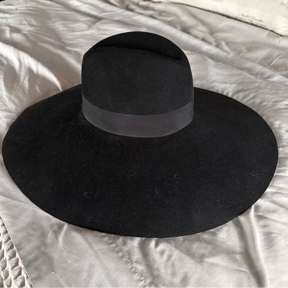 SAINT LAURENT Paris Runway Hedi Slimane Fedora Rabbit Fur Women's Hat 56 - Picture 7 of 7